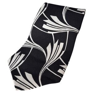 Biaggiotti Aventi Necktie‎ Art Deco Style Black White Mens Tie